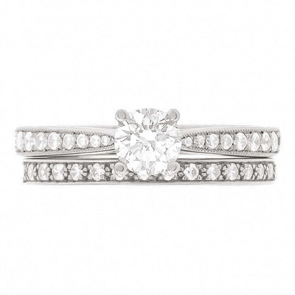 Solitaire With Tapered Diamond Band - &