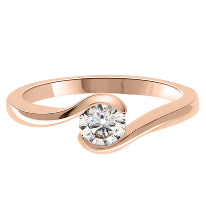 Tension Set Diamond Ring made in rose gold