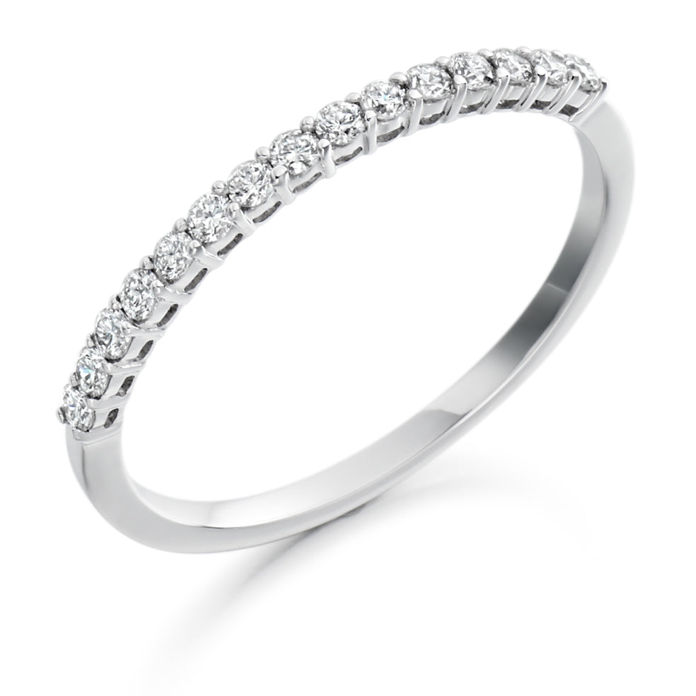 Thin Claw Set Eternity Band In White Gold