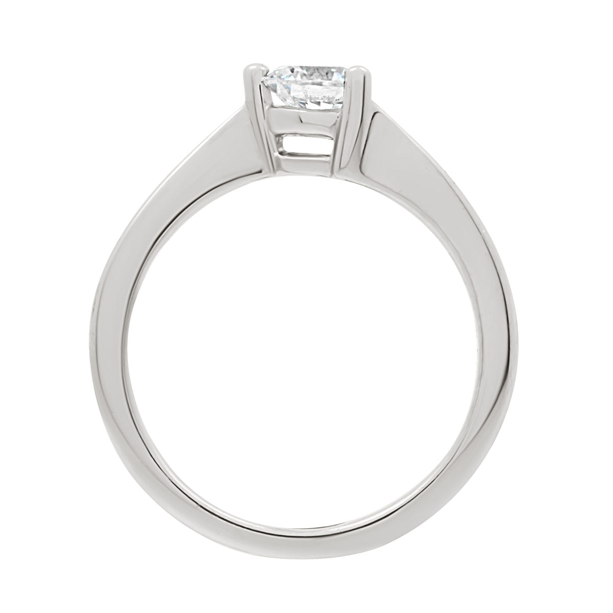 Round Cut Diamond Three Claw Engagement Ring with Platinum Set Band - 'Danielle'