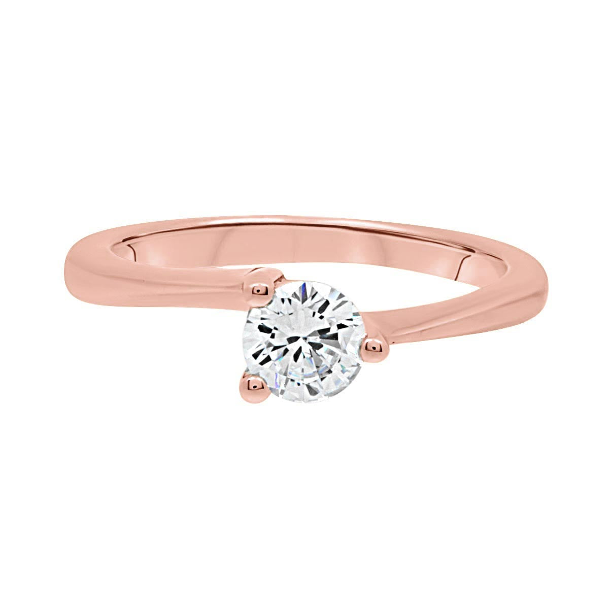 Three Claw Engagement Ring in rose gold
