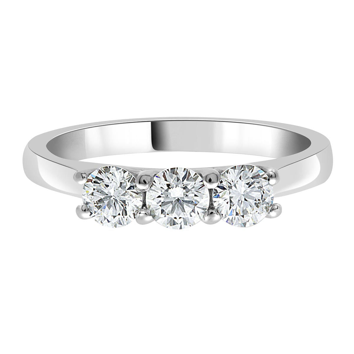 Three Stone Princess Cut Diamond Engagement Ring with Platinum Band - 'Erin'