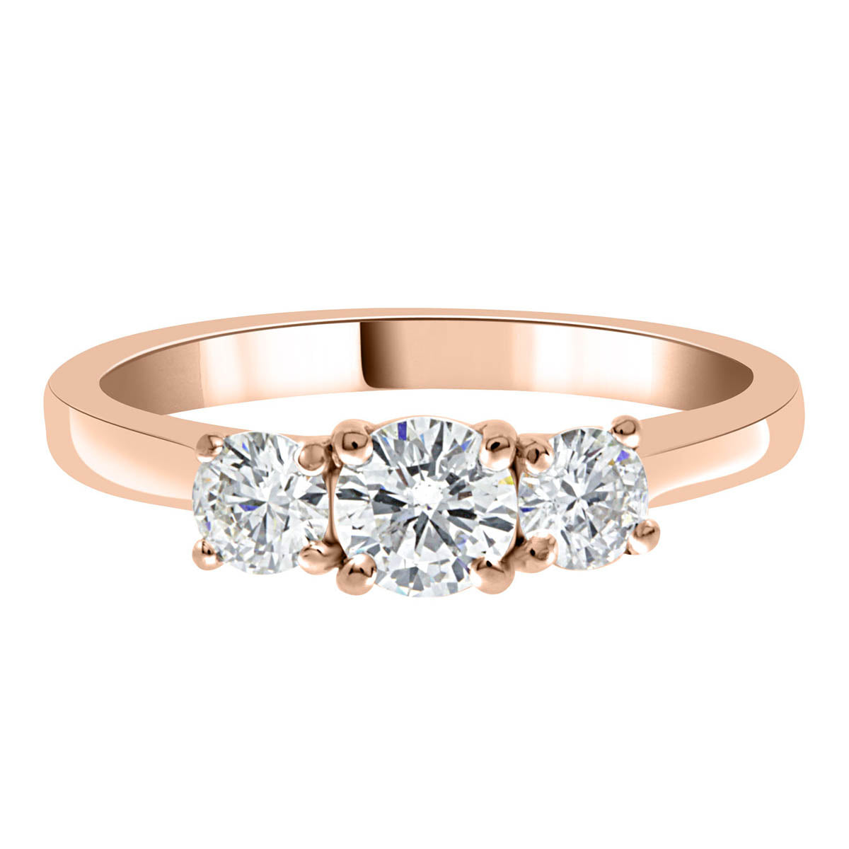 Trilogy Engagement Ring made in rose gold