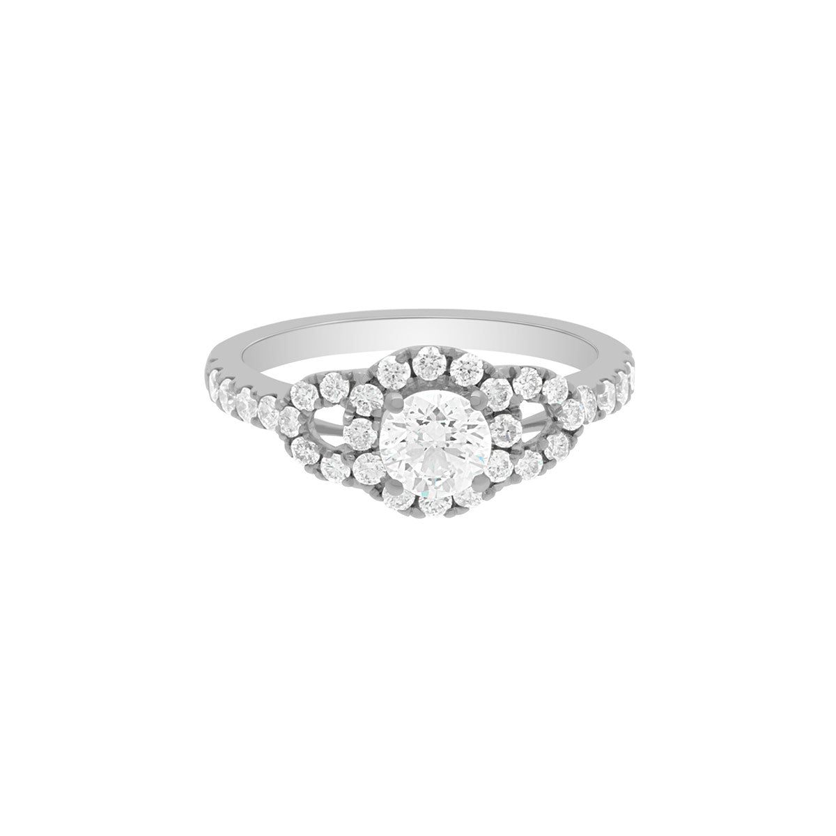 Triple Halo Round Cut Diamond Engagement Ring with Platinum Set Band - 'Ciara'