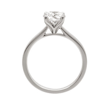 Tulip Setting Solitaire Engagement Ring In White Gold Standing upright