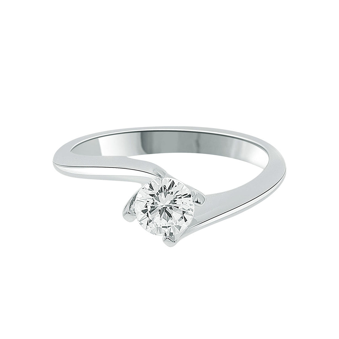 Twisted Band  Solitaire Engagement Ring