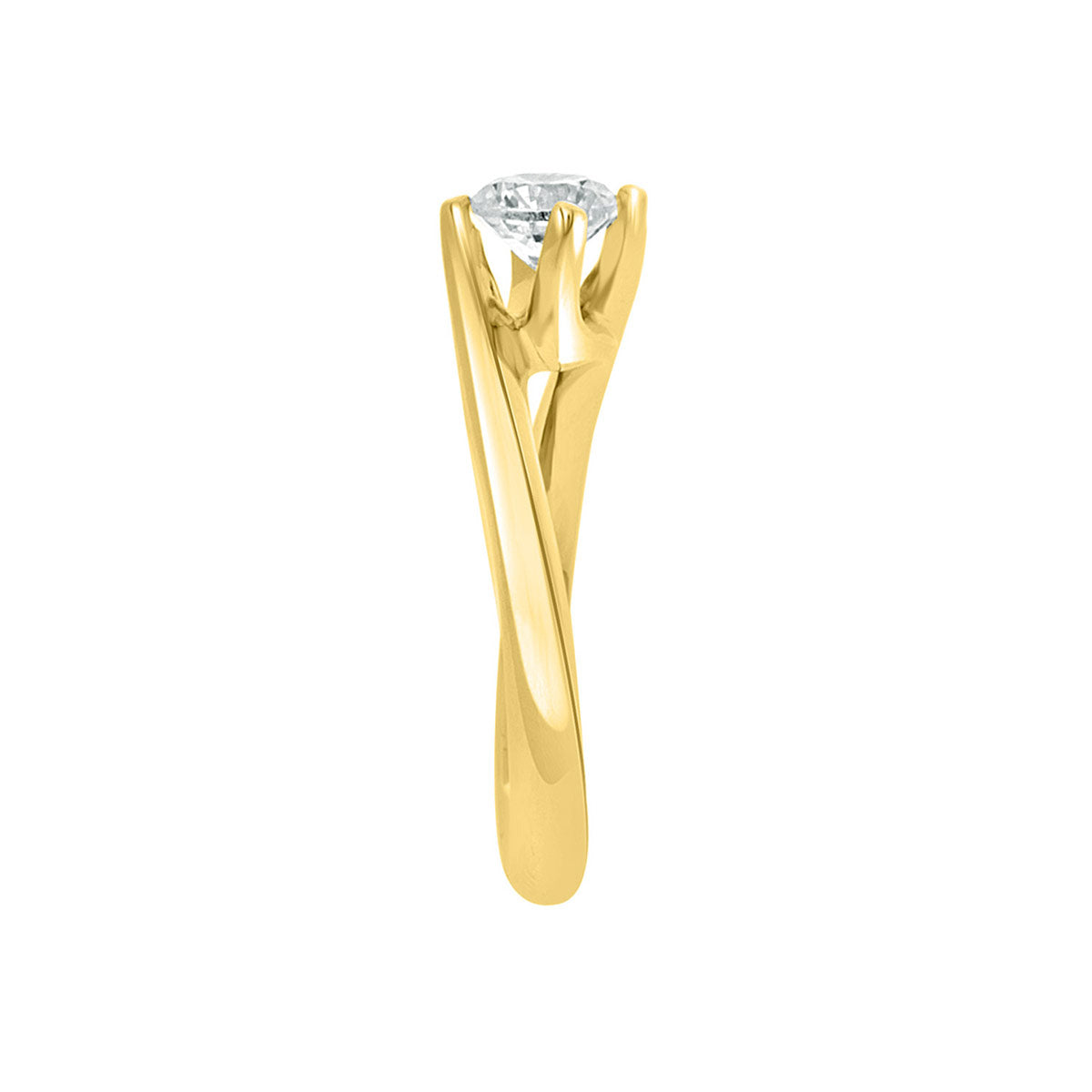 Twisted Band Solitaire Engagement Ring end view