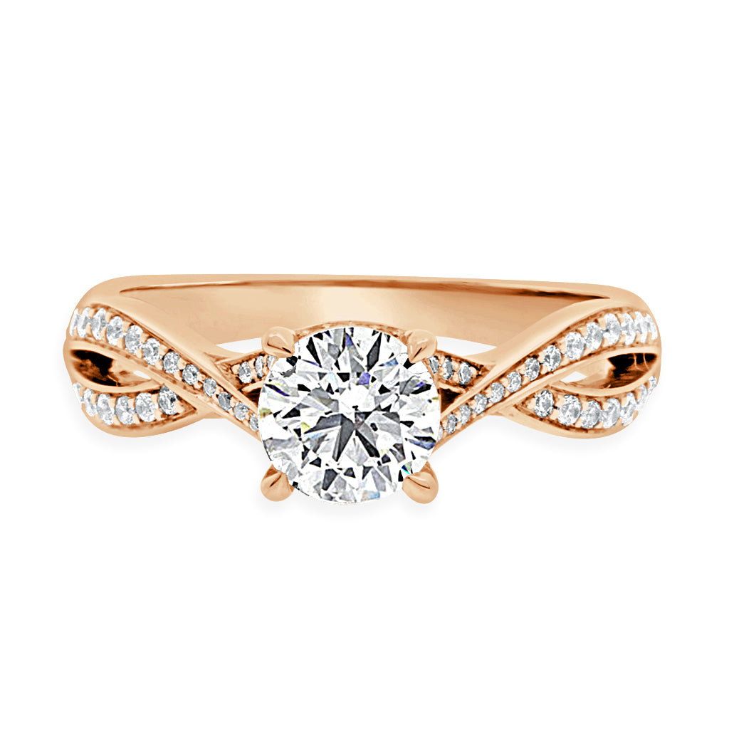 Twisted Band Engagement Ring in rose gold