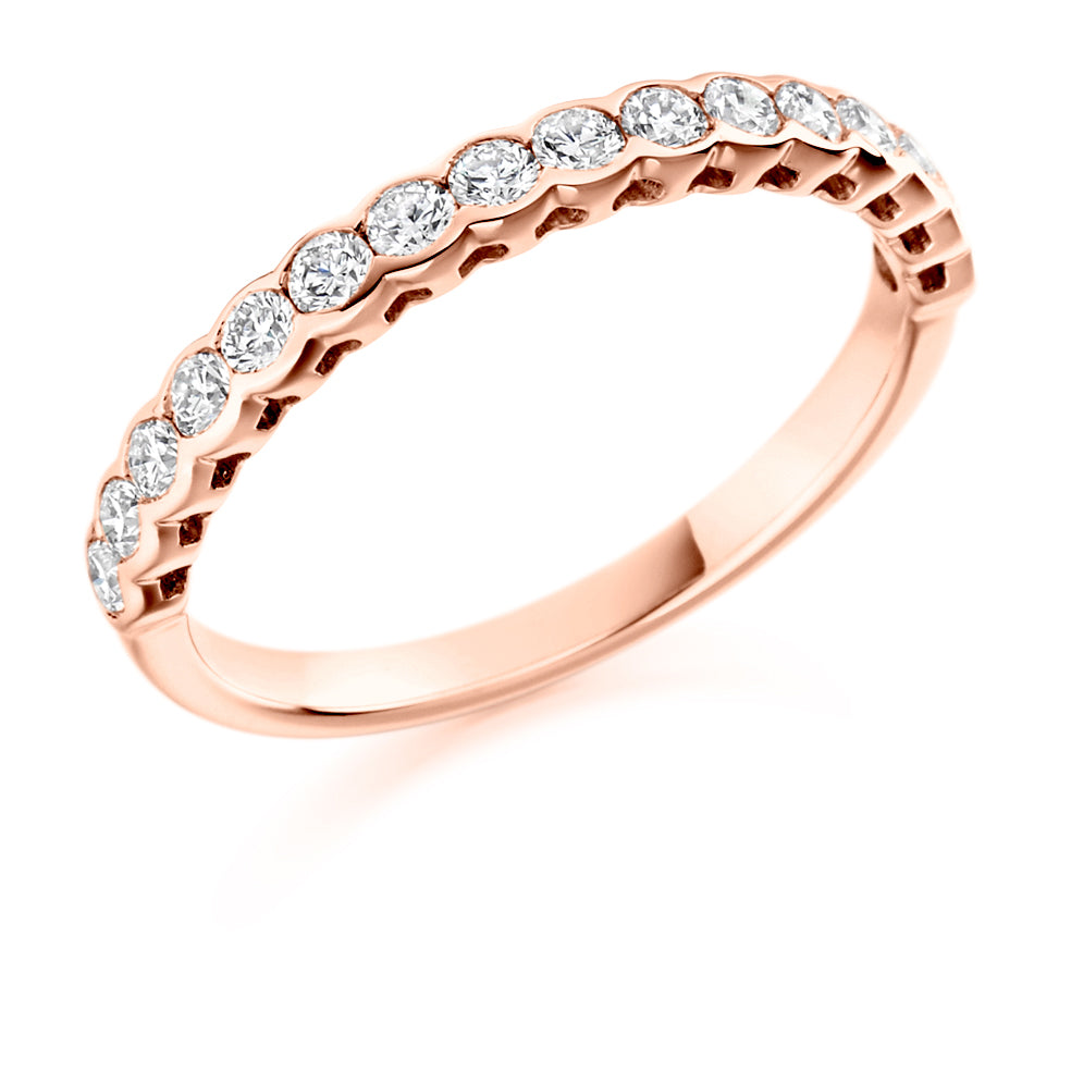 Unusual Bezel Set Eternity Ring 0.5 ct set in 18carat rose gold