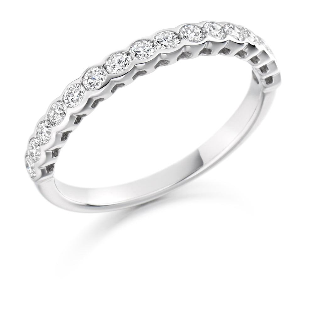 Unusual Bezel Set Eternity Ring 0.5 ct set in platinum950