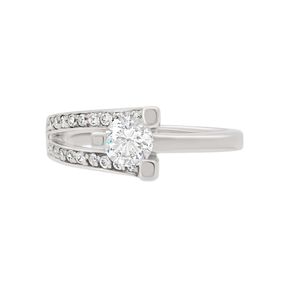 Unusual Diamond Engagement Ring Set in Platinum