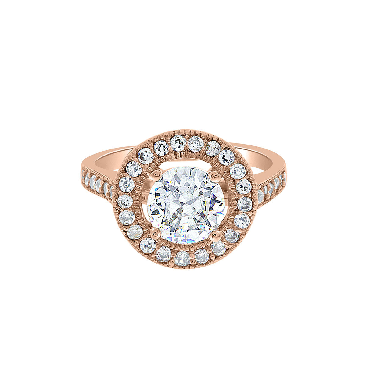 Vintage Style Ring in rose gold Gold laying horizontal