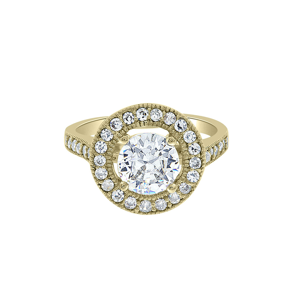 Vintage Style Ring in yellow gold Gold laying horizontal