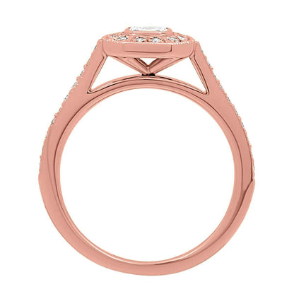 Vintage Design Ring in rose gold viewed upright standing