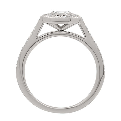 Vintage Design Ring in white gold standing vertical