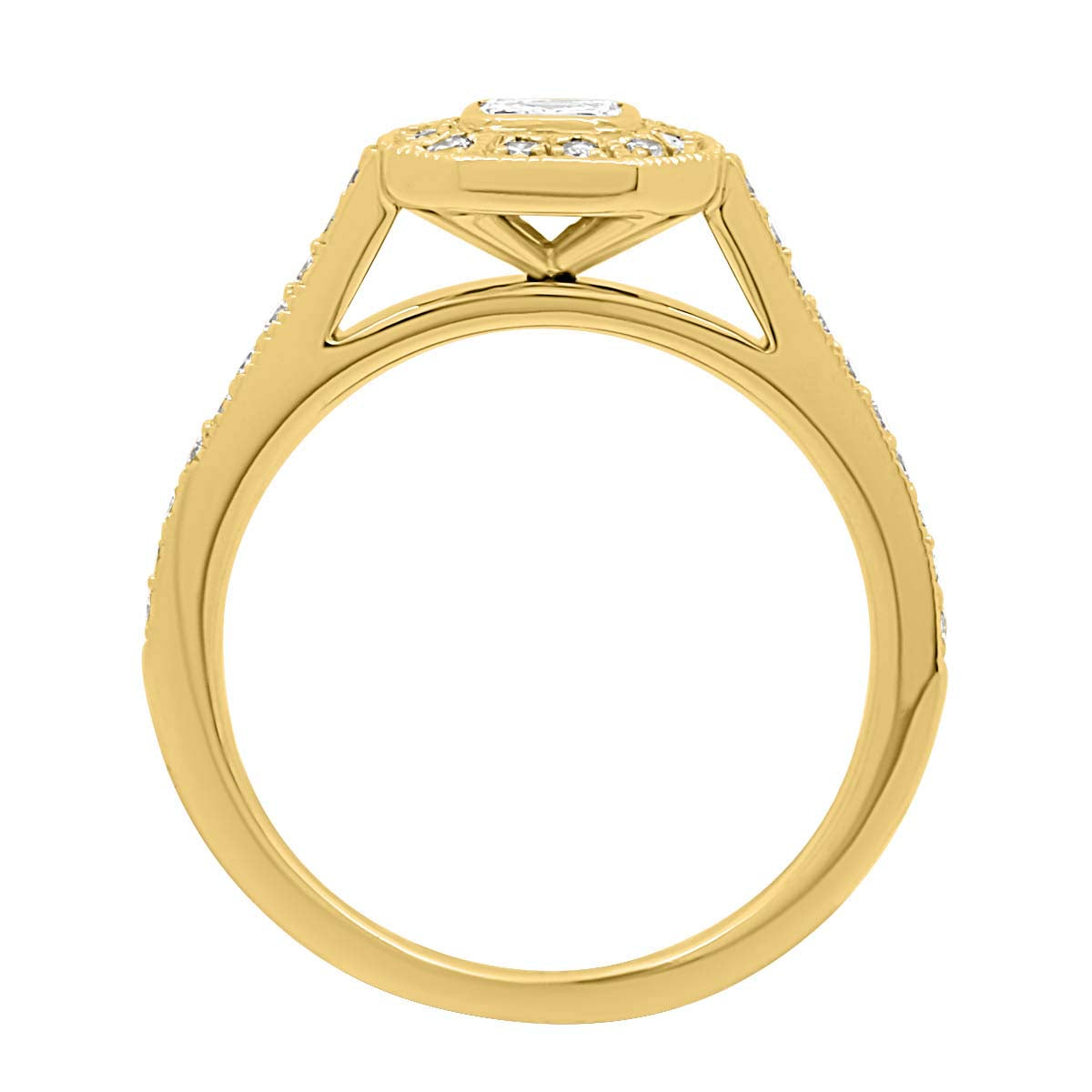Vintage Design Ring in yellow gold viewed upright
