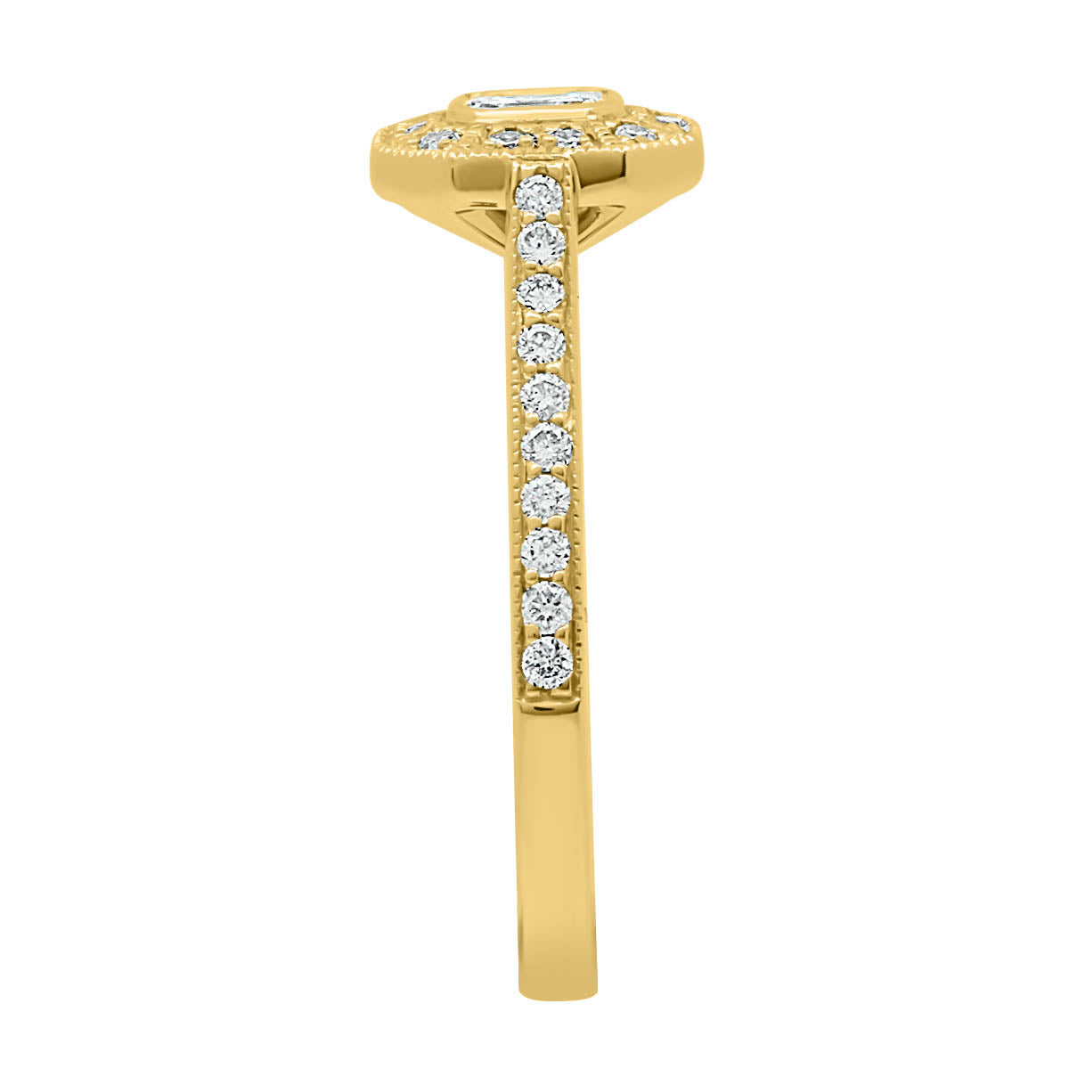 Vintage Design Ring in yellow gold viewed from the side