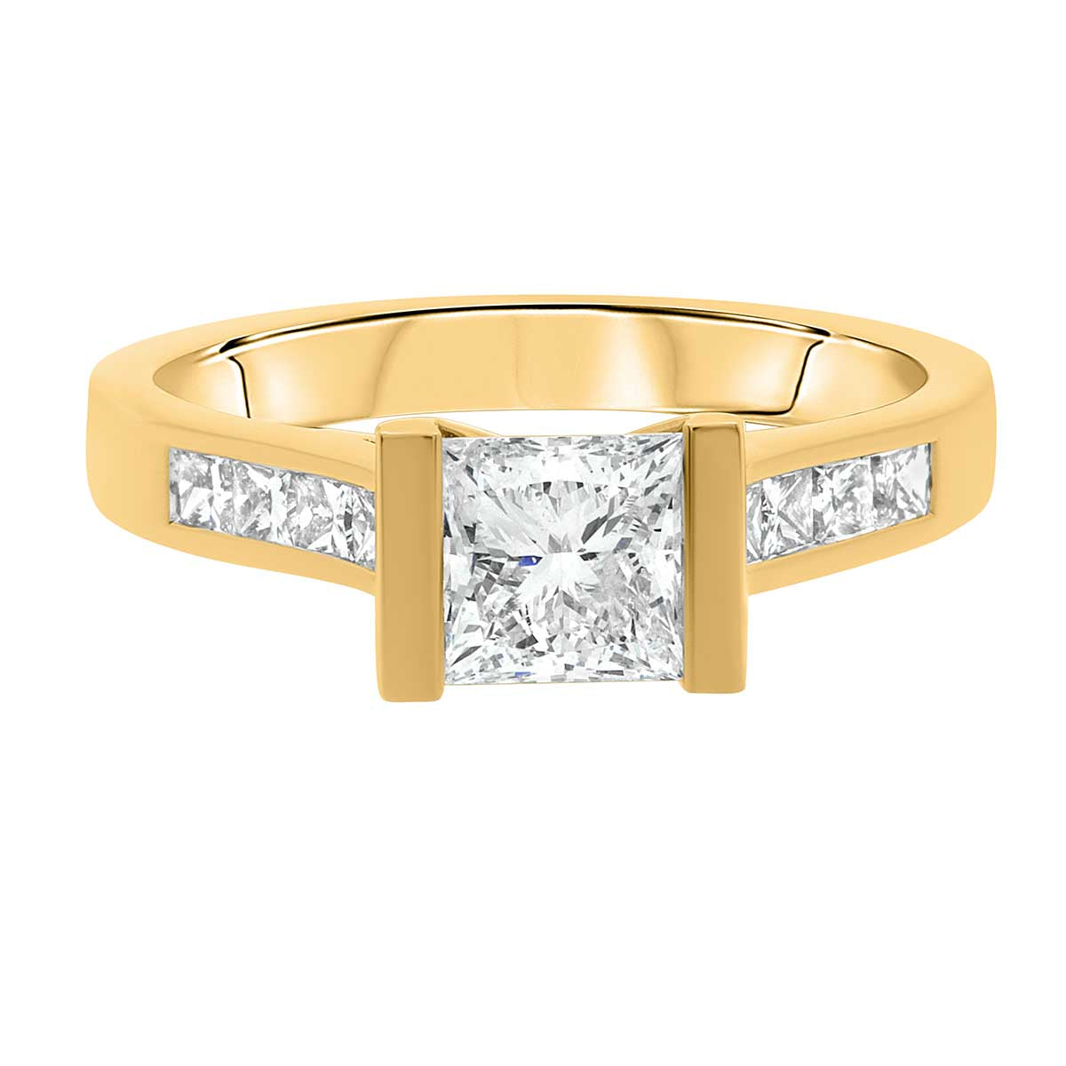 Wide Band Engagement Ring IN YELLOW GOLD