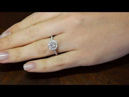 Pavé Halo Diamond Ring – ‘Millie’