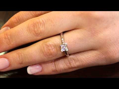 Bezel Set Princess Cut Engagement Ring – ‘Alison’