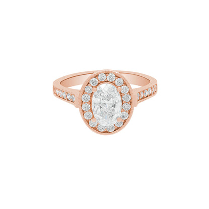 Antique Oval Engagement Ring in rose gold
