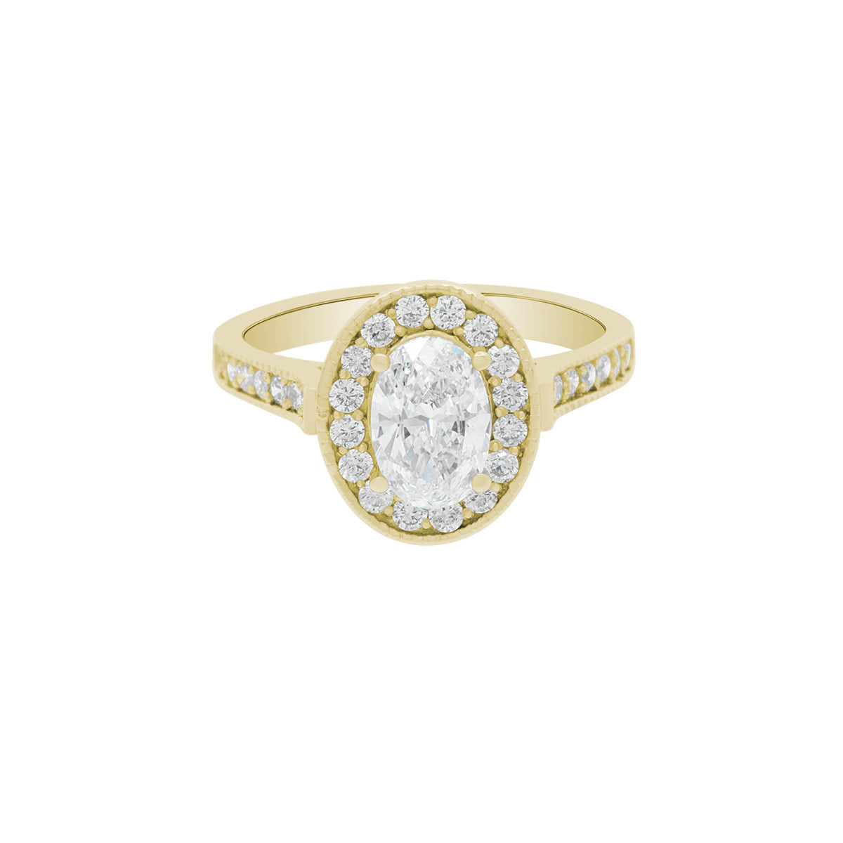 Antique Oval Engagement Ring in Yellow gold