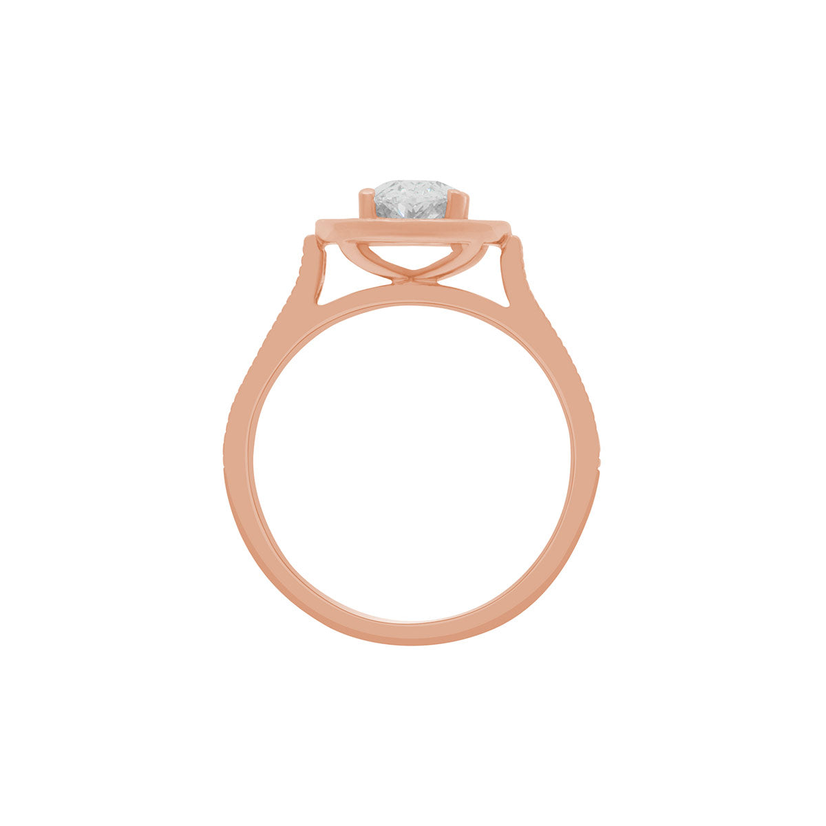 Antique Oval Engagement Ring in rose gold in an upright position