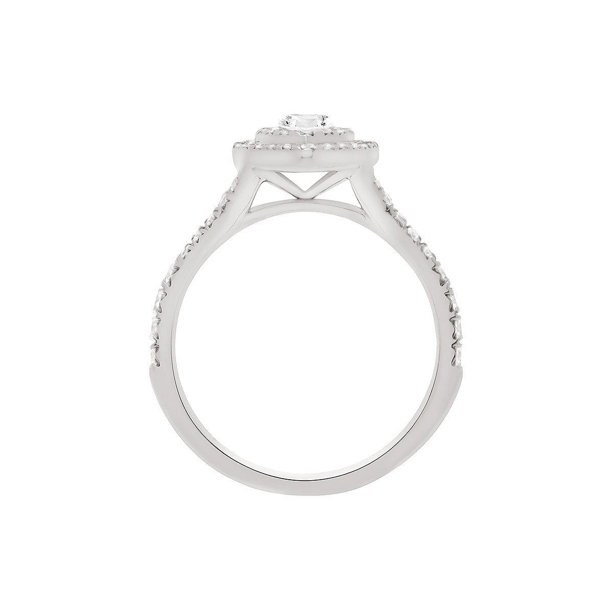 Double Halo Marquise Ring IN WHITE GOLD AND PICTURED UPRIGHT