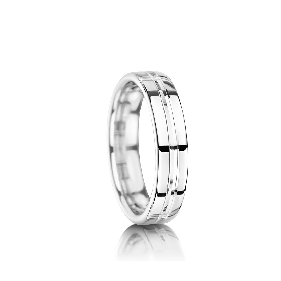 4mm Mens Wedding Band With Center Indent – MWR10