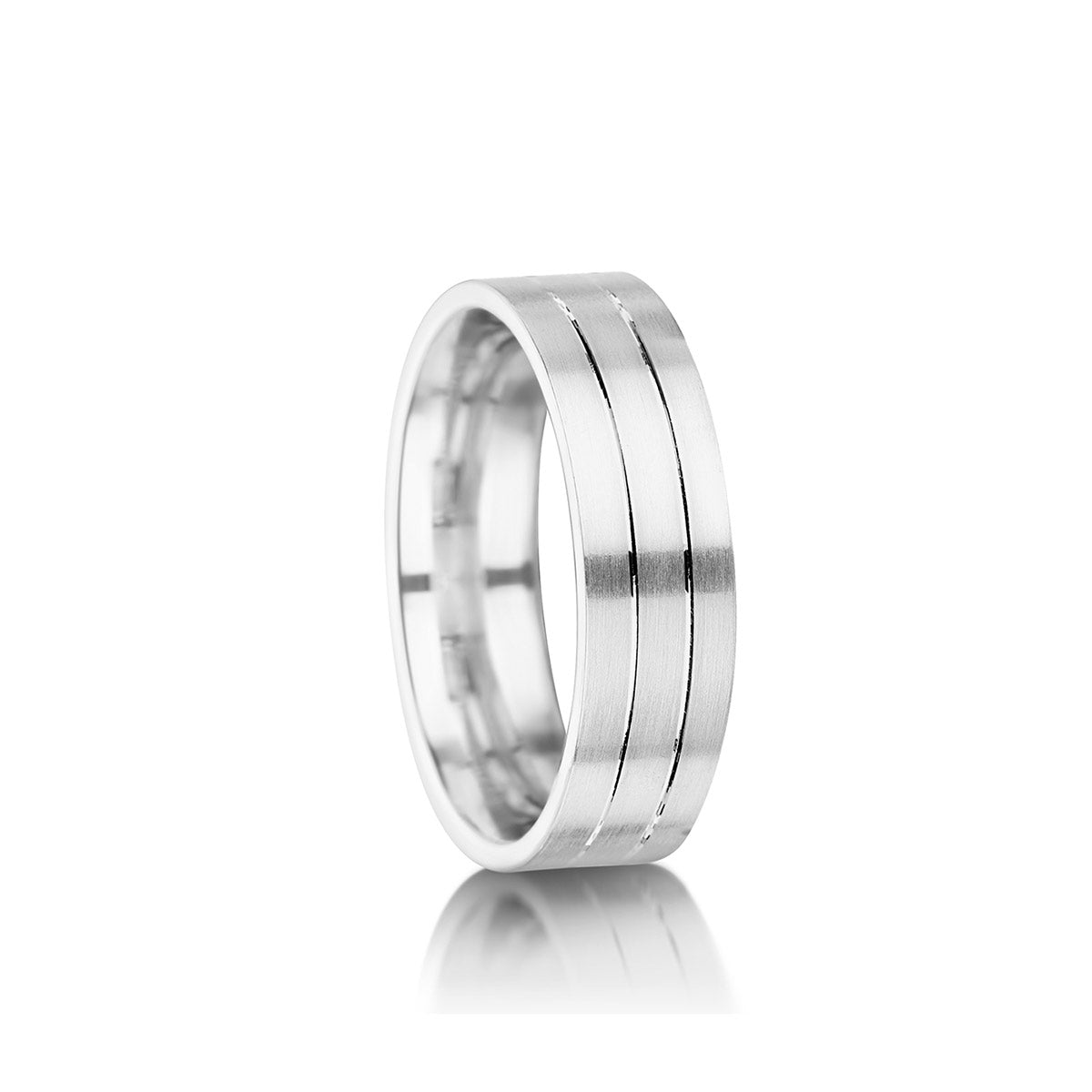 Flat Profile Mens Ring With Brushed Finish – MWR17
