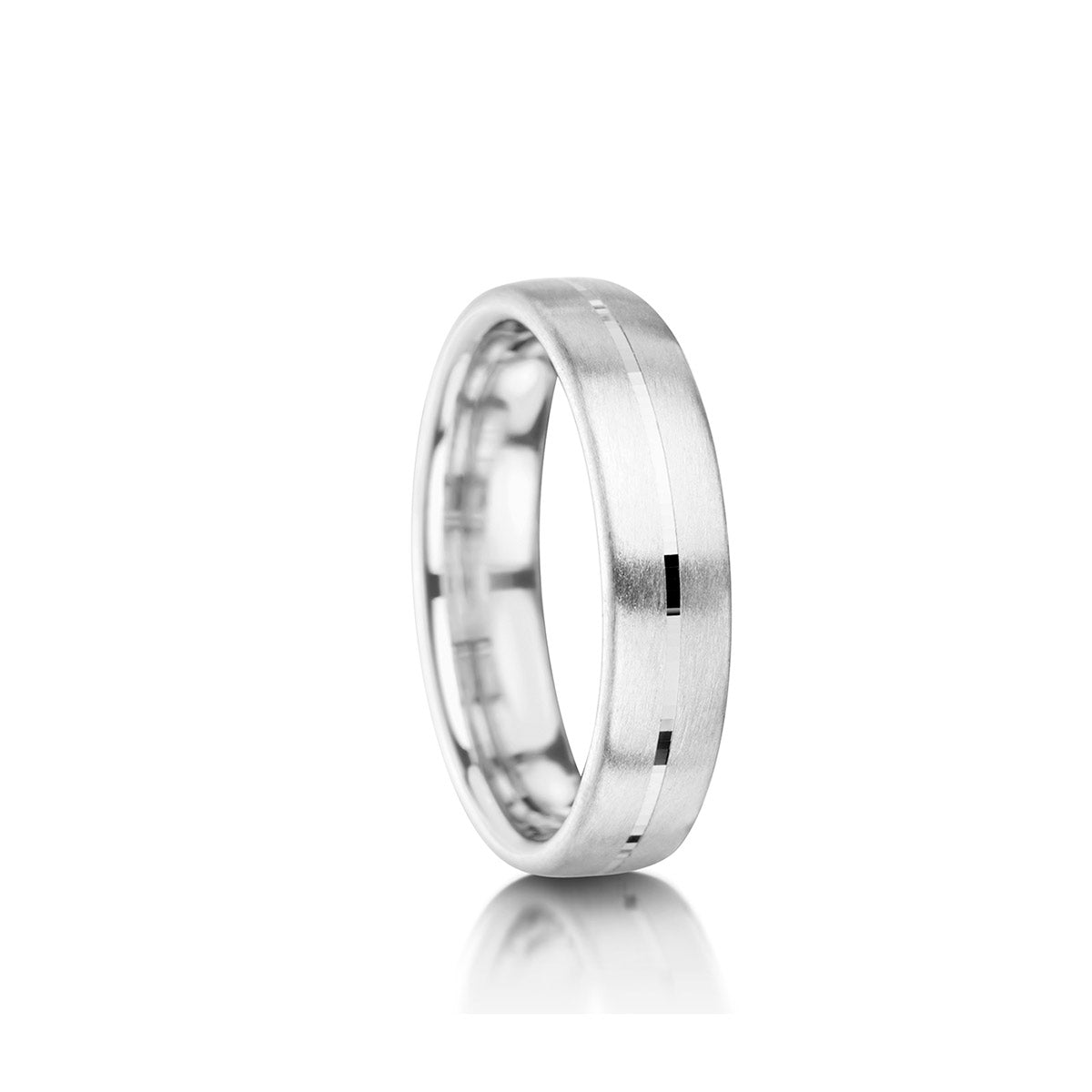Court Shape Mens Wedding Ring With Brushed Finish – MWR18
