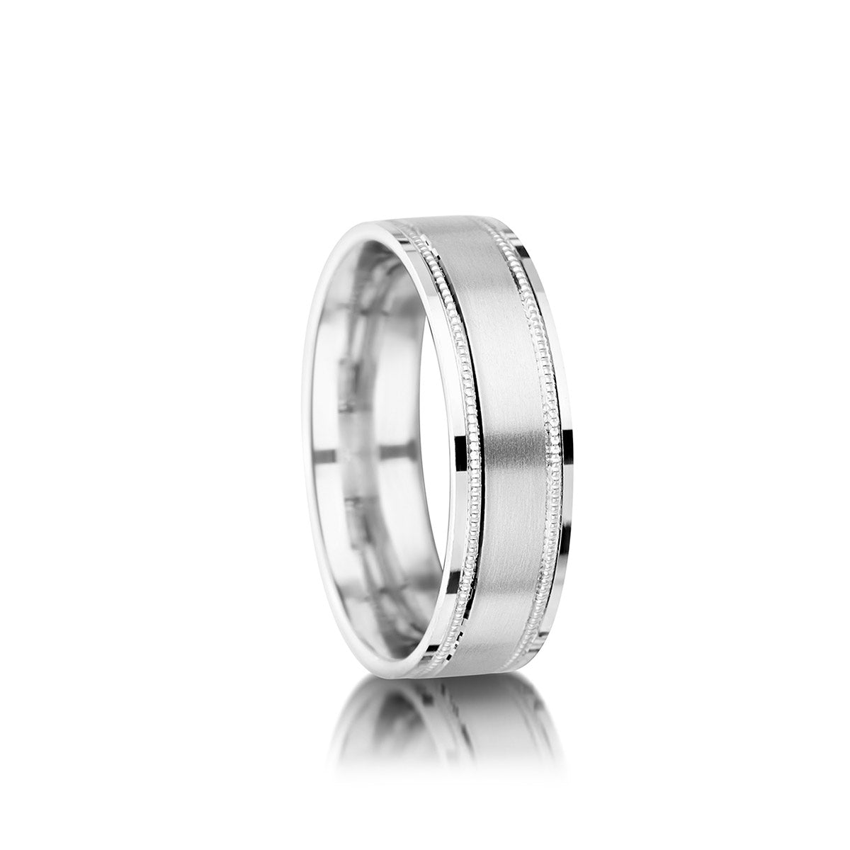Mens Wedding Ring With Double Mil Grain Grooves – MWR24