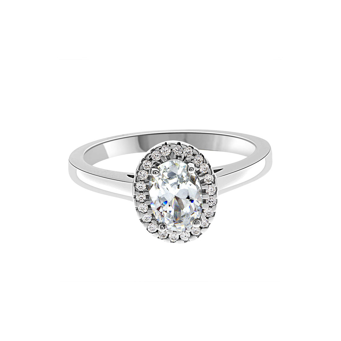 Oval Vintage Engagement Ring in white gold