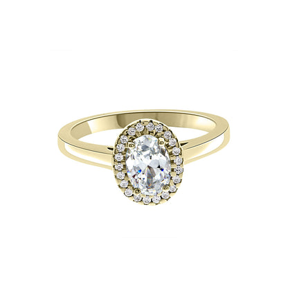 Oval Vintage Engagement Ring in yellow gold