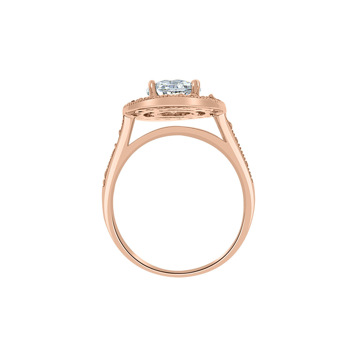 Vintage Style Ring in rose gold Gold , standing in a vertical format
