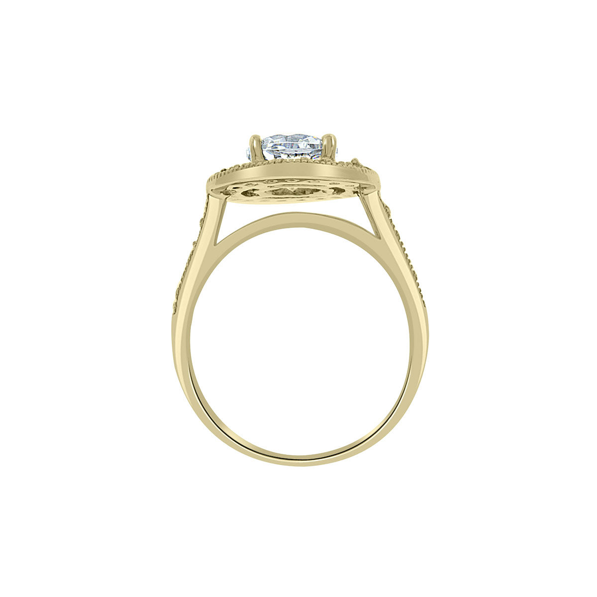 Vintage Style Ring in yellow gold Gold in a vertical position