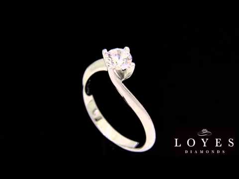 video of Twisted Band Solitaire Engagement Ring 