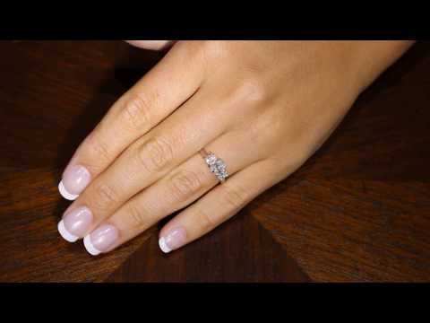 video of Oval Three Stone on a woman&