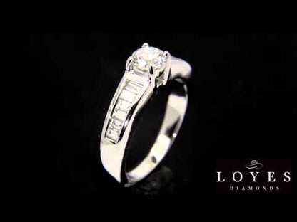Baguette Diamond Ring Iin platinum with black background