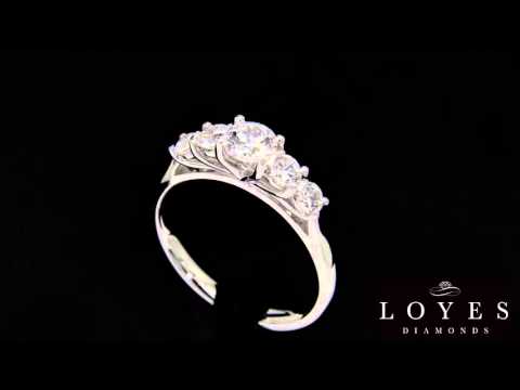 video of Five Stone Diamond Ring in white gold