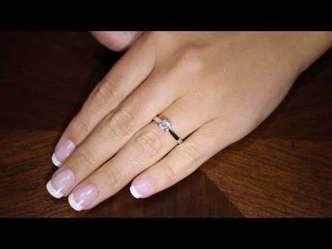 video of Solitaire Engagement Ring in rose gold on a lady&