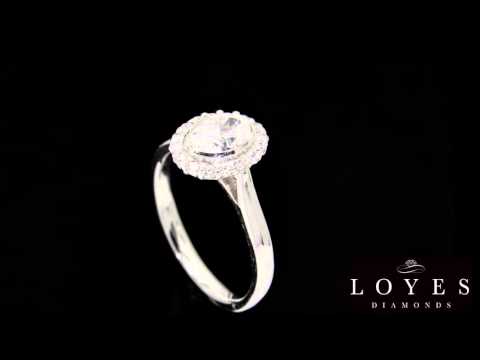 Video of Oval Halo Diamond Ring in Platinum