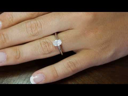 video of Knife Edge Band Engagement Ring in white gold on a lady&