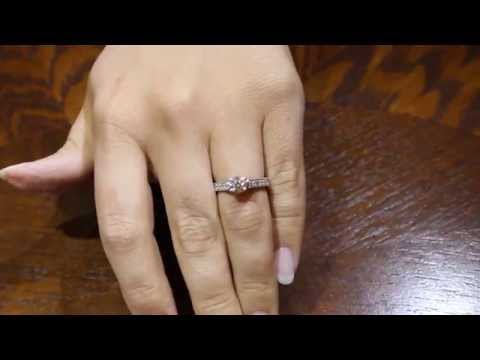 Diamond Encrusted Engagement Ring ON A HAND