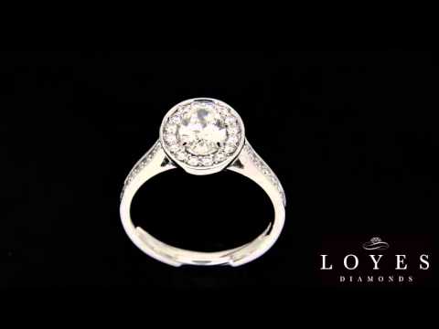 video of Antique Oval Engagement Ring in white gold