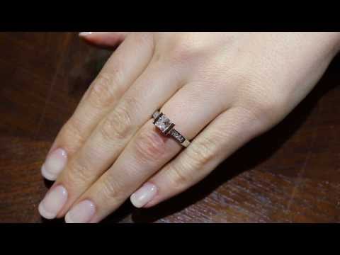 Wide Band Engagement Ring ON A LADYS HAND